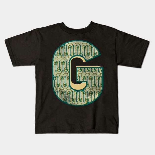 G, Guitar letter logo Kids T-Shirt by Degiab